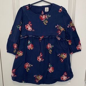 GAP Toddler Navy Dress with Floral Pattern